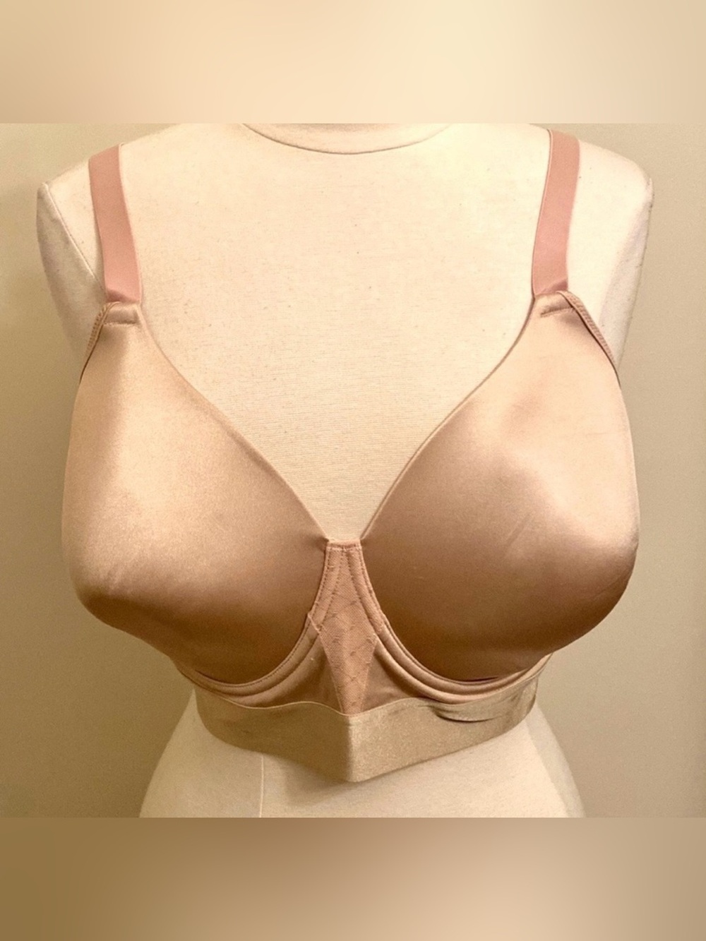 Bali Tan SZ 42D Minimalist Chic Contemporary Modern Front Mesh Everyday Wear Bra
